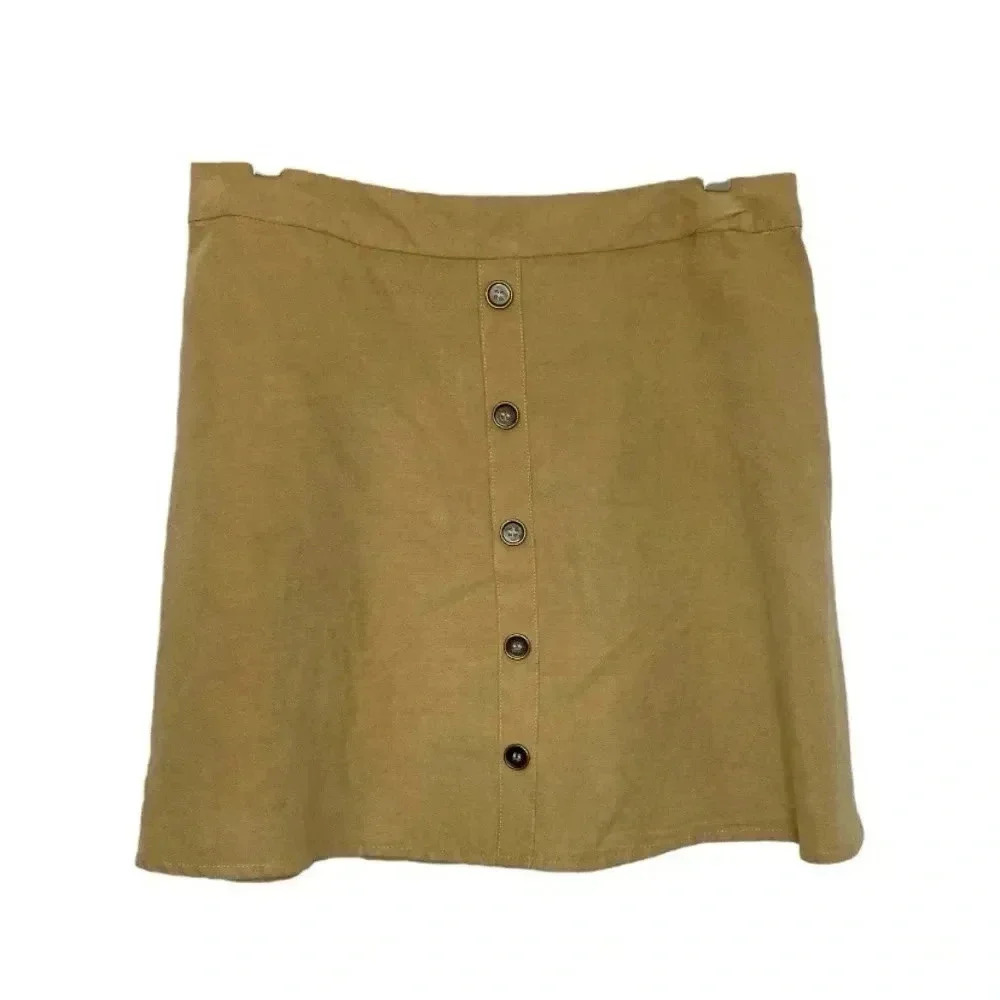 My Michelle Takara Faux Suede Button Skirt